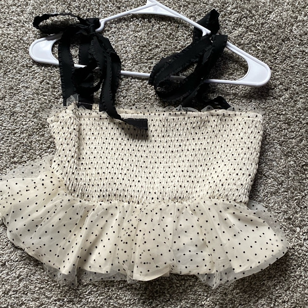 SHEIN polkadot top cropped with bowties
